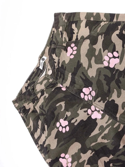'Footprints'  Kitten Paws Camouflage Oversized Cargo Pants AlielNosirrah