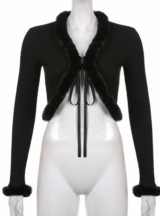 ‘Gentlewoman’ Plush Long-Sleeved Knitted Cardigan AlielNosirrah
