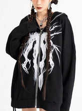 Load image into Gallery viewer, &#39;Ghost Tree&#39; Punk Drawstring Zip Hoodie AlielNosirrah
