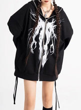 Load image into Gallery viewer, &#39;Ghost Tree&#39; Punk Drawstring Zip Hoodie AlielNosirrah
