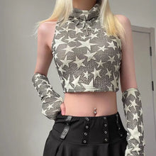 Load image into Gallery viewer, &#39;Glitz&#39; Y2k Star Prints Gloves Top AlielNosirrah
