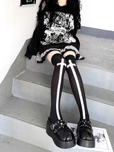 Load image into Gallery viewer, &#39;Gospel&#39; Goth Cross Alt Leg Tights AlielNosirrah
