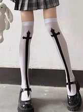 Load image into Gallery viewer, &#39;Gospel&#39; Goth Cross Alt Leg Tights AlielNosirrah
