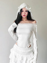 Load image into Gallery viewer, &#39;Holy Angel&#39; Coquette Ribbon Hooded Shirts AlielNosirrah
