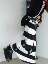 Load image into Gallery viewer, &#39;Hotot&#39; Harajuku Punk Black White Midi Skirt AlielNosirrah
