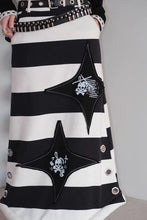 Load image into Gallery viewer, &#39;Hotot&#39; Harajuku Punk Black White Midi Skirt AlielNosirrah
