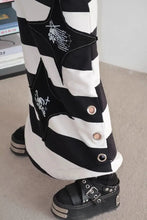 Load image into Gallery viewer, &#39;Hotot&#39; Harajuku Punk Black White Midi Skirt AlielNosirrah
