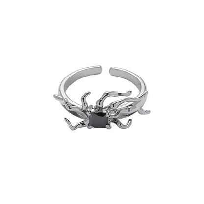 'Instinctions' Adjustable Silver Spider Rings Set AlielNosirrah