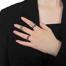Load image into Gallery viewer, &#39;Instinctions&#39; Adjustable Silver Spider Rings Set AlielNosirrah

