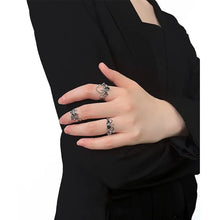 Load image into Gallery viewer, &#39;Instinctions&#39; Adjustable Silver Spider Rings Set AlielNosirrah
