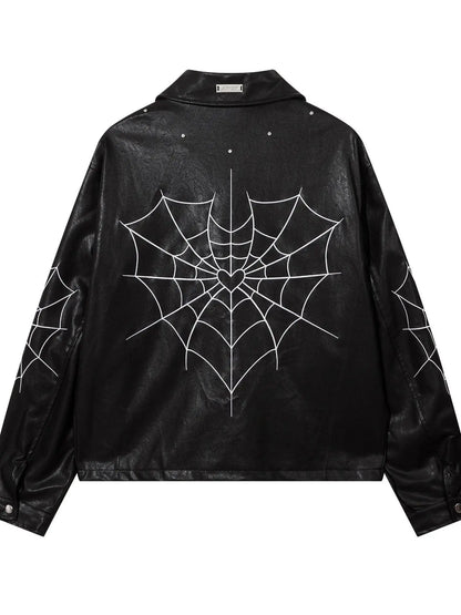 'Intuition' Dark Unisex Oversized Spider Leather Jacket AlielNosirrah