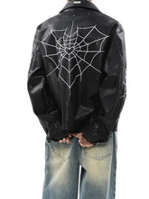 Load image into Gallery viewer, &#39;Intuition&#39; Dark Unisex Oversized Spider Leather Jacket AlielNosirrah
