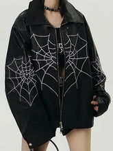Load image into Gallery viewer, &#39;Intuition&#39; Dark Unisex Oversized Spider Leather Jacket AlielNosirrah
