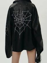 Load image into Gallery viewer, &#39;Intuition&#39; Dark Unisex Oversized Spider Leather Jacket AlielNosirrah
