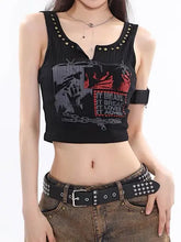 Load image into Gallery viewer, &#39;It hurts&#39; Punk Beads Tank Crop Top AlielNosirrah
