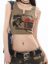 Load image into Gallery viewer, &#39;It hurts&#39; Punk Beads Tank Crop Top AlielNosirrah

