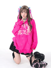 Load image into Gallery viewer, &#39;Kitty Fairy&#39; Y2k Kitty Pattern Hooded Sweater AlielNosirrah

