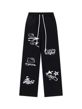Load image into Gallery viewer, &#39;Kittyyy&#39; Kawaii Oversized Kitty Drawstring Pants AlielNosirrah
