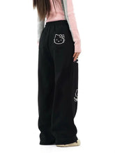 Load image into Gallery viewer, &#39;Kittyyy&#39; Kawaii Oversized Kitty Drawstring Pants AlielNosirrah
