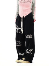 Load image into Gallery viewer, &#39;Kittyyy&#39; Kawaii Oversized Kitty Drawstring Pants AlielNosirrah
