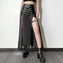 Load image into Gallery viewer, &#39;Leap&#39; Punk Metal Pu Leather Patchwork Midi Dress AlielNosirrah
