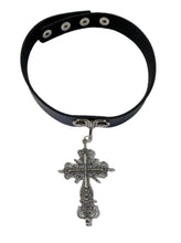 Load image into Gallery viewer, Leopard Print Diamond Cross Choker AlielNosirrah

