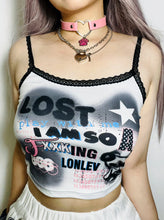 Load image into Gallery viewer, &#39;Lost Babe&#39; Alt Anime Y2k Graffiti Cami Top AlielNosirrah
