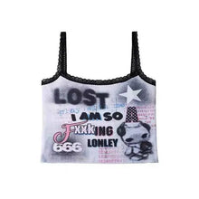 Load image into Gallery viewer, &#39;Lost Babe&#39; Alt Anime Y2k Graffiti Cami Top AlielNosirrah
