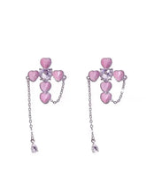 Load image into Gallery viewer, &#39;Love on top&#39; Opal Pink Heart Cross Earring AlielNosirrah

