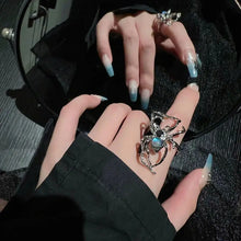 Load image into Gallery viewer, &#39;Lunar eclipse&#39; Alt Spider Moonstone Rings AlielNosirrah
