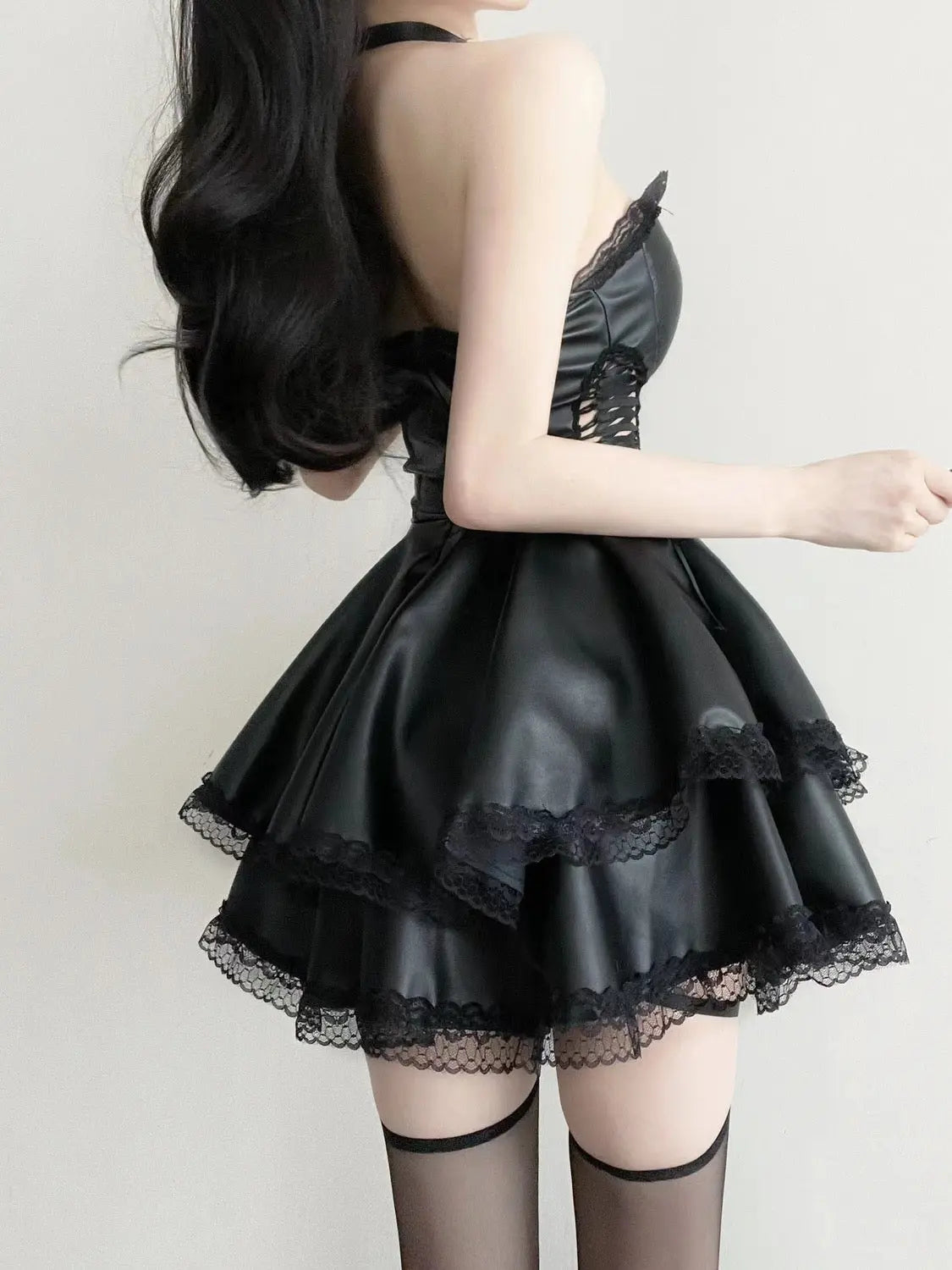 'Madame Rose' Goth Lolita Leather Strap Dress AlielNosirrah