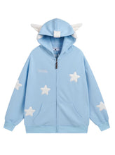Load image into Gallery viewer, &#39;Magic Fairies&#39; Fairies Ears Zipped Oversized  Hoodie AlielNosirrah
