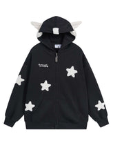 Load image into Gallery viewer, &#39;Magic Fairies&#39; Fairies Ears Zipped Oversized  Hoodie AlielNosirrah
