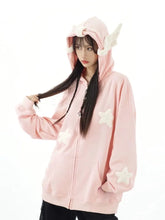 Load image into Gallery viewer, &#39;Magic Fairies&#39; Fairies Ears Zipped Oversized  Hoodie AlielNosirrah
