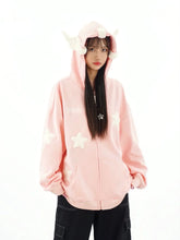 Load image into Gallery viewer, &#39;Magic Fairies&#39; Fairies Ears Zipped Oversized  Hoodie AlielNosirrah

