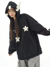 Load image into Gallery viewer, &#39;Magic Fairies&#39; Fairies Ears Zipped Oversized  Hoodie AlielNosirrah
