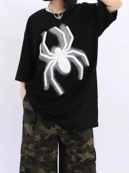 'Mega Spider' Punk Oversized Unisex Spider T-Shirts AlielNosirrah