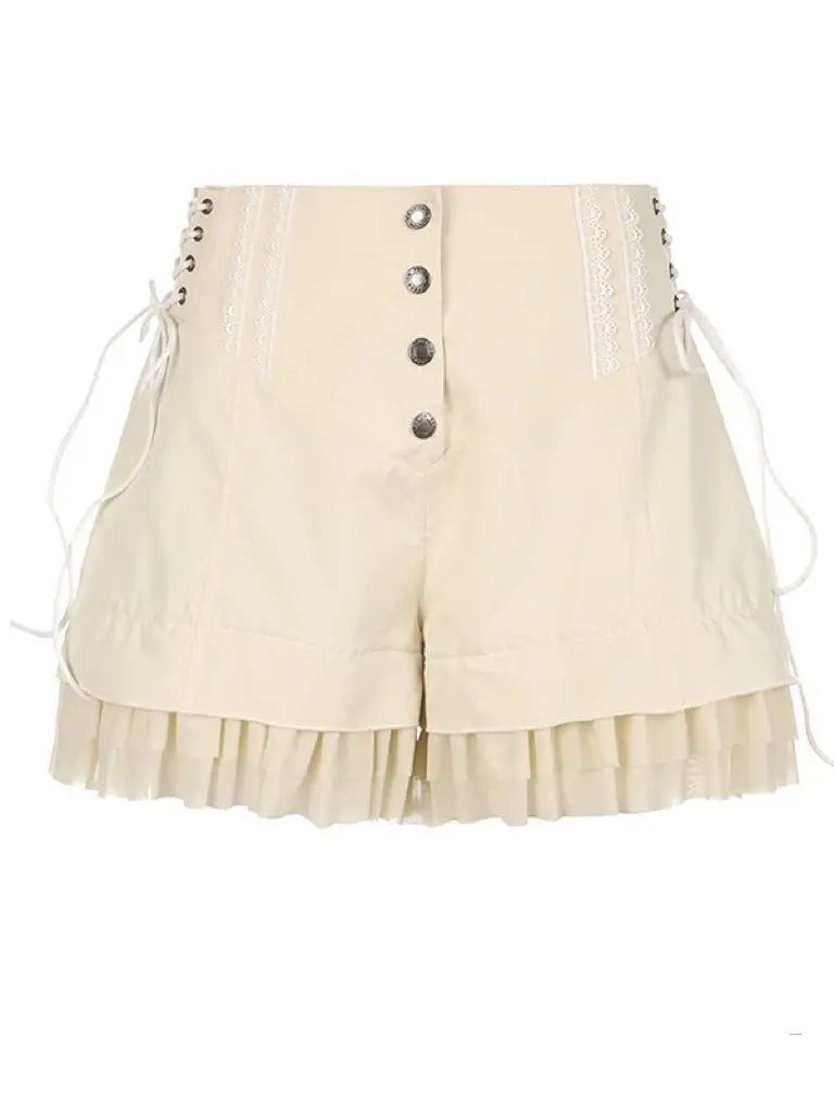 ‘Melted Puffs’ Cottage Ruffled Patchwork Shorts AlielNosirrah