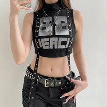 Load image into Gallery viewer, &#39;Merci&#39; Techwear Dark Biker Ribbon Top AlielNosirrah
