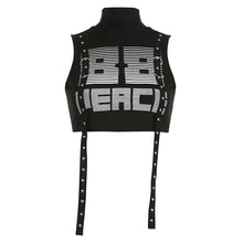 Load image into Gallery viewer, &#39;Merci&#39; Techwear Dark Biker Ribbon Top AlielNosirrah
