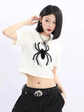 Load image into Gallery viewer, &#39;Mini Spider&#39; Punk Graphic  Spider Crop Top AlielNosirrah
