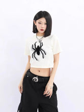 Load image into Gallery viewer, &#39;Mini Spider&#39; Punk Graphic  Spider Crop Top AlielNosirrah
