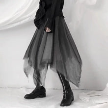 Load image into Gallery viewer, &#39;Mountain&#39; Dark Mesh Midi Handy Hem Dress AlielNosirrah
