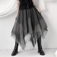 Load image into Gallery viewer, &#39;Mountain&#39; Dark Mesh Midi Handy Hem Dress AlielNosirrah
