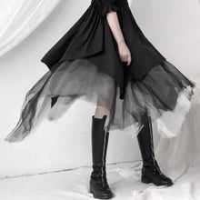 Load image into Gallery viewer, &#39;Mountain&#39; Dark Mesh Midi Handy Hem Dress AlielNosirrah
