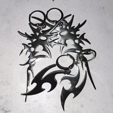 Load image into Gallery viewer, &#39;Myth&#39; Cybergoth Totem Silver Titanium Earrings AlielNosirrah
