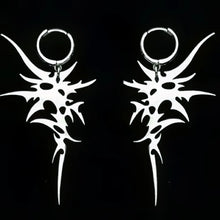 Load image into Gallery viewer, &#39;Myth&#39; Cybergoth Totem Silver Titanium Earrings AlielNosirrah
