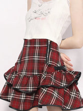 Load image into Gallery viewer, &#39;NaNa&#39; Harajuku Punk Red Checkerboard Skirt AlielNosirrah
