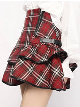 Load image into Gallery viewer, &#39;NaNa&#39; Harajuku Punk Red Checkerboard Skirt AlielNosirrah
