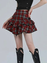 Load image into Gallery viewer, &#39;NaNa&#39; Harajuku Punk Red Checkerboard Skirt AlielNosirrah
